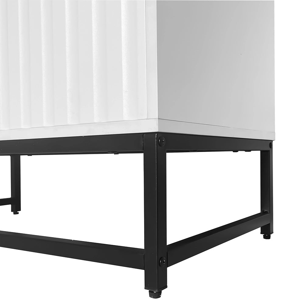 Comò - Xylo - 2 porte a scomparsa maniglie metallo 160x40x80cm