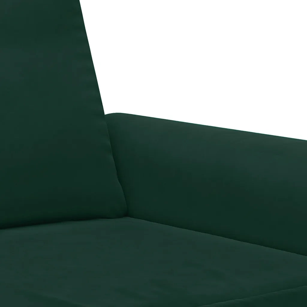 Set di Divani 2 pz con Cuscini Verde Scuro in Velluto