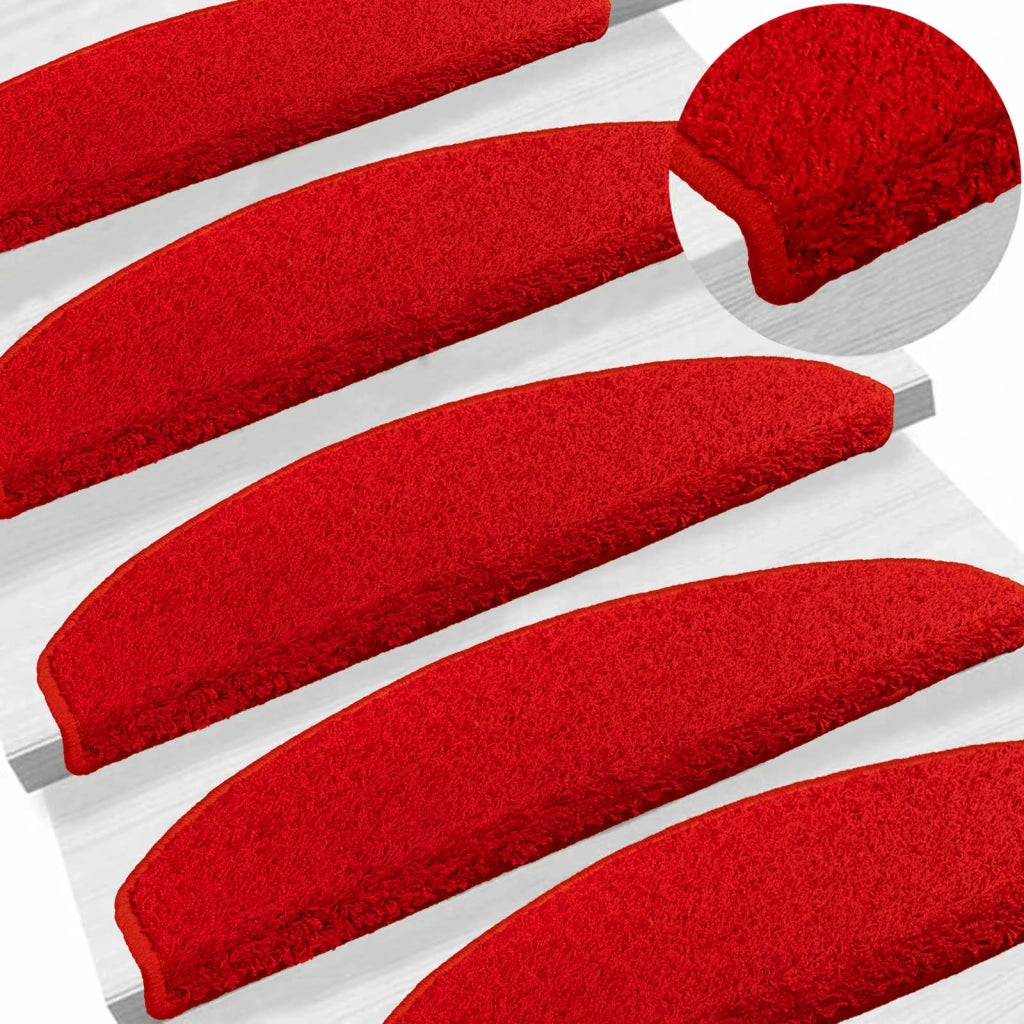 Tappetini per scale autoadesivi 15 pcs Rosso 80 x 24,5 x 3,5 cm 42038658