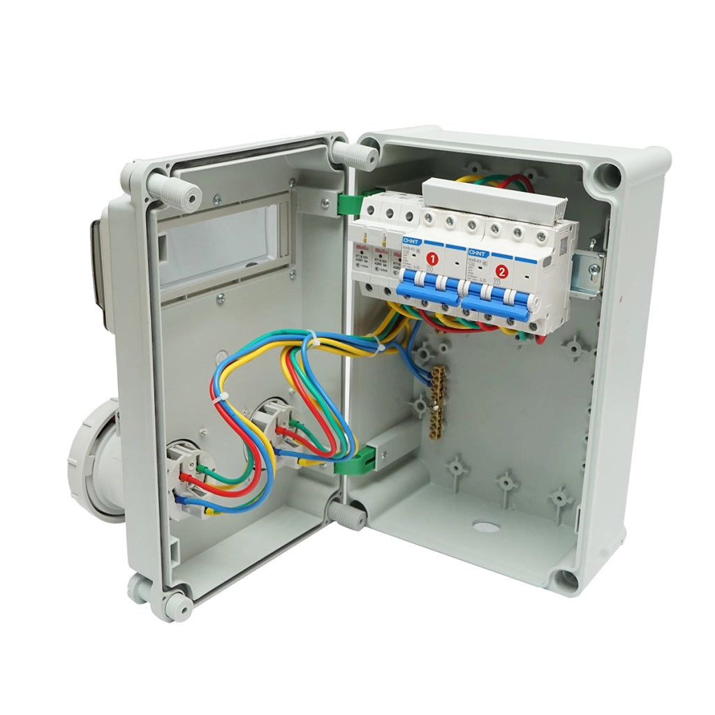 Pannello gruppo prese per organizzazione cantiere 2x400V/32A, 6 moduli, 340x220x160mm IP67 SUNTREE