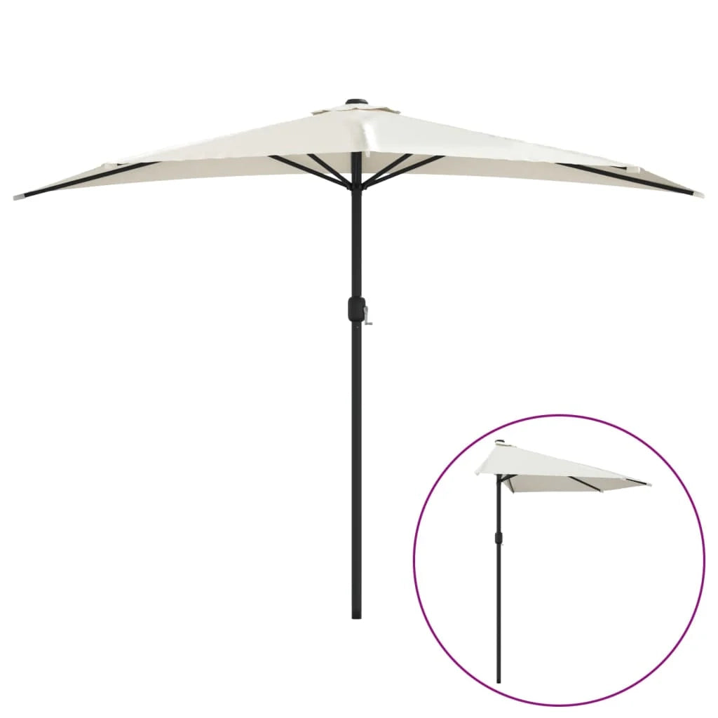 Ombrellone da balcone con palo in alluminio 300 x 150 cm mezzo sabbia 02_0008305