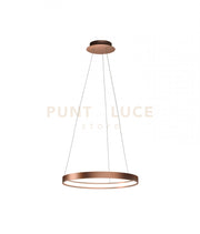 ANELLO LAMPADARIO A SOSPENSIONE RAME SPAZZOLATO DIAM.55cm 3000K 2965LM 33W DIMMERABILE