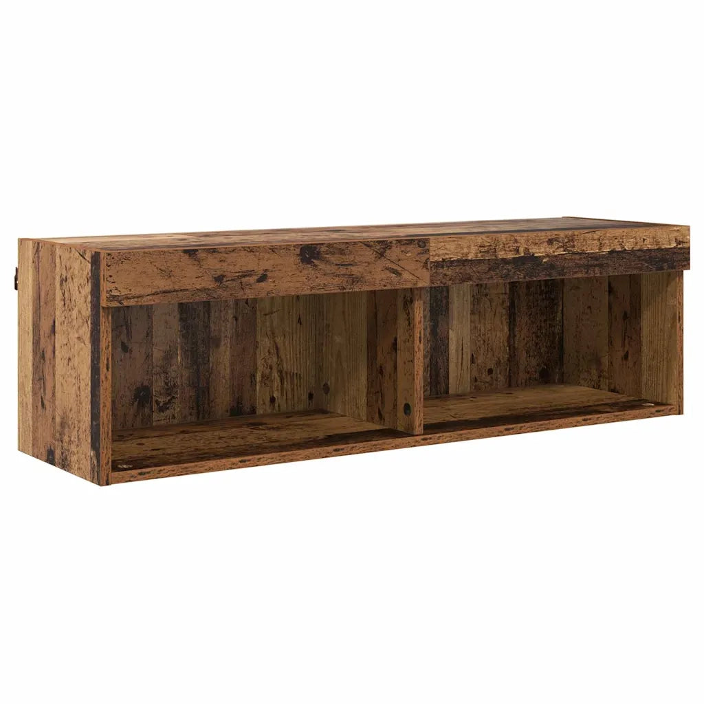 Set di Mobiletto da TV a Parete con led 5 pz-Credenza per TV sospesa Legno vecchio