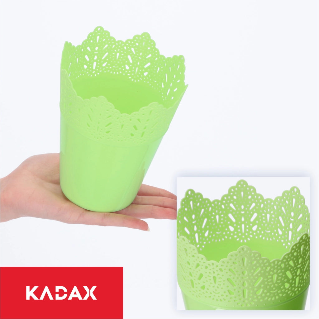 Vaso da fiori KADAX, vaso da fiori, coperchio, alto, in plastica, 12 cm, verde