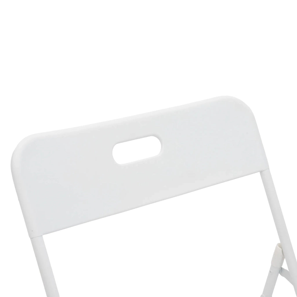 Set da Bistro Pieghevole 3 Pezzi per Esterno/Interno, 2 Sedie e 1 Tavolo, Resistente alle Intemperie, Bianco