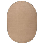 Tappeto in poliestere a pelo lungo tuftato a macchina, ovale 160 x 230 cm beige sabbia stile moderno