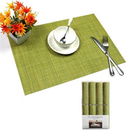 Set di tavolo - 4 pezzi - Resistente al calore - Antiscivolo - PVC intrecciato - 30 x 45 cm - Ideale per casa e ristoranti - Piatto di protezione per tavolo