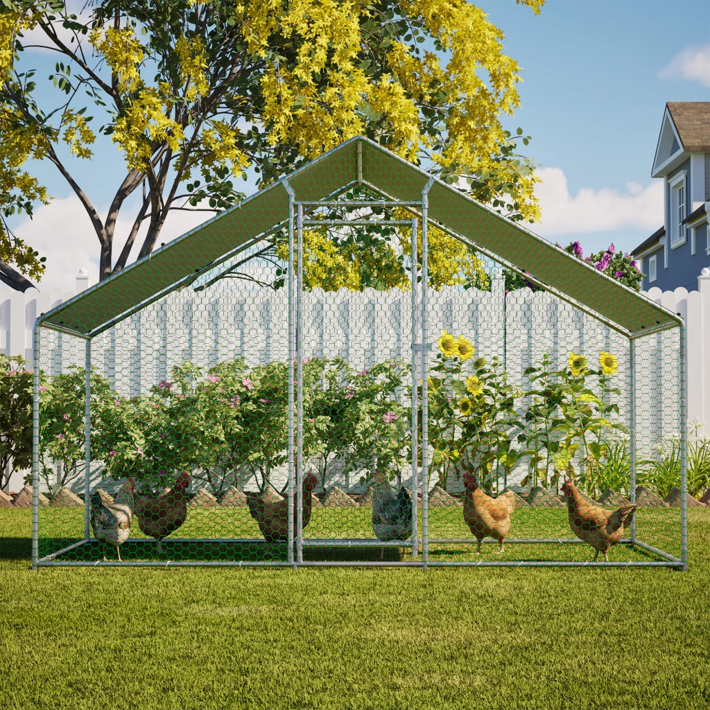 GABBIA PER GALLINE 3 x 1,5 x 2 m in acciaio zincato grigio