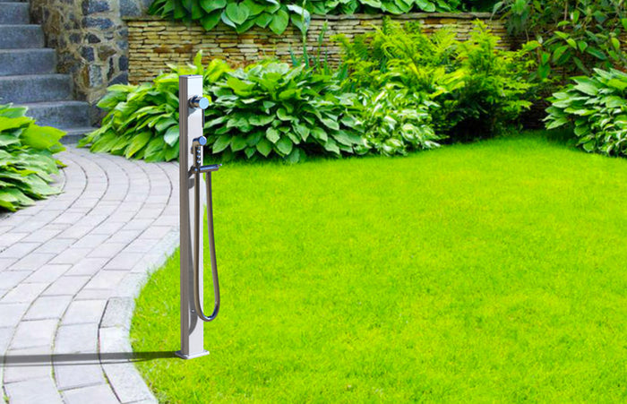 Fontana da Esterno con Miscelatore e Doccetta Quick Bianco Lucido