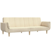 Divano letto | Sof¨¤ letto | Letto singolo a 2 Posti con 2 Cuscini Crema in Tessuto