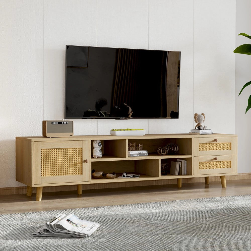 Mobile TV Legno Rattan ¨C Xylo ¨C 2 Cassetti, 1 Porta, Soggiorno, 160 cm