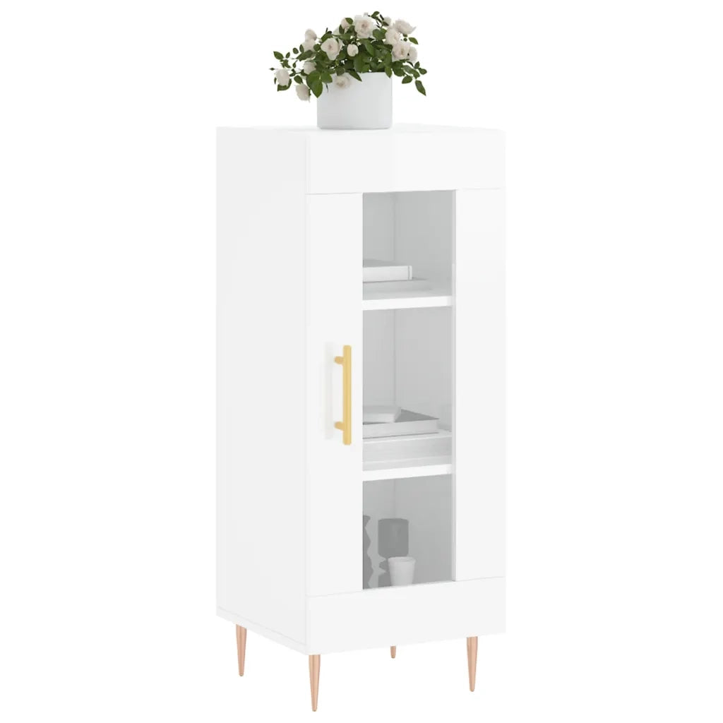 Credenza Bianco Lucido 34,5x34x90 cm in Legno Multistratocod mxl 127363