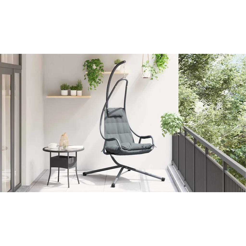 Sedia uovo sospesa Antracite 94 x 107 x 196,5 cm Acciaio 42003852
