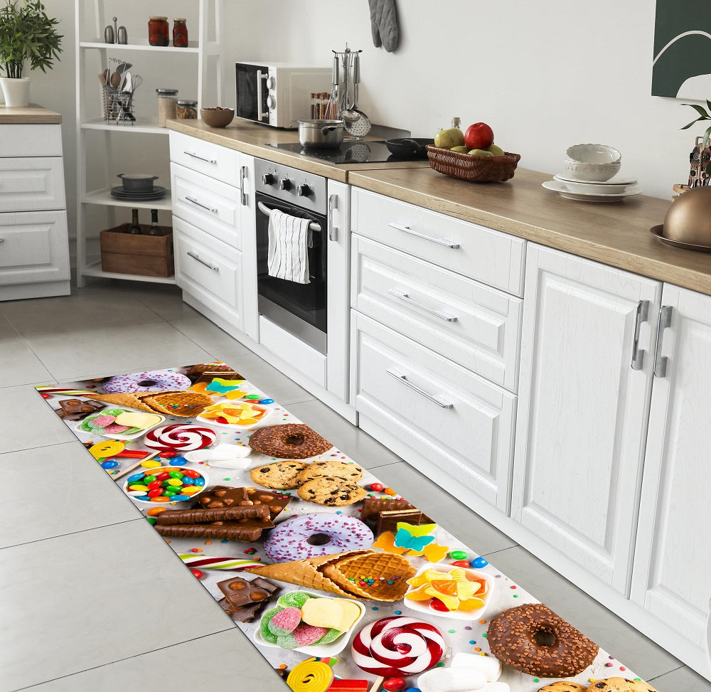 Tappeto Cucina Antiscivolo Made in Italy Passatoia Antimacchia Multiuso Corridoio Soggiorno Lavabile in Lavatrice - 50x400 - Dolci