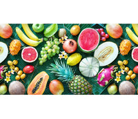 Tappeto Cucina Antiscivolo Made in Italy Passatoia Antimacchia Multiuso Corridoio Soggiorno Lavabile in Lavatrice - 50x550 - Frutta e foglie