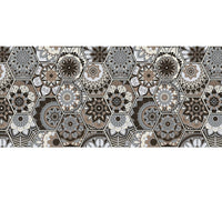 Tappeto Cucina Antiscivolo Made in Italy Passatoia Antimacchia Multiuso Corridoio Soggiorno Lavabile in Lavatrice - 50x350 - Esagoni Marroni