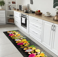 Tappeto Cucina Antiscivolo Made in Italy Passatoia Antimacchia Multiuso Corridoio Soggiorno Lavabile in Lavatrice - 50x600 - Frutta esotica
