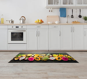 Tappeto Cucina Antiscivolo Made in Italy Passatoia Antimacchia Multiuso Corridoio Soggiorno Lavabile in Lavatrice - 50x500 - Frutta esotica