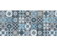 Tappeto Cucina Antiscivolo Made in Italy Passatoia Antimacchia Multiuso Corridoio Soggiorno Lavabile in Lavatrice - 50x150 - Mattonella Acqua