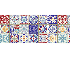 Tappeto Cucina Antiscivolo Made in Italy Passatoia Antimacchia Multiuso Corridoio Soggiorno Lavabile in Lavatrice - 50x200 - Mattonella