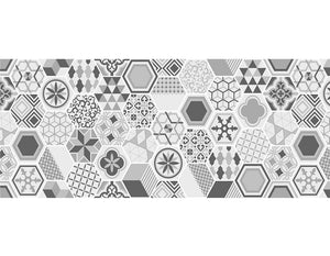 Tappeto Cucina Antiscivolo Made in Italy Passatoia Antimacchia Multiuso Corridoio Soggiorno Lavabile in Lavatrice - 50x500 - Mattonella grigia