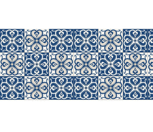 Tappeto Cucina Antiscivolo Made in Italy Passatoia Antimacchia Multiuso Corridoio Soggiorno Lavabile in Lavatrice - 50x150 - Mattonella blu