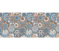 Tappeto Cucina Antiscivolo Made in Italy Passatoia Antimacchia Multiuso Corridoio Soggiorno Lavabile in Lavatrice - 50x400 - Esagoni celesti