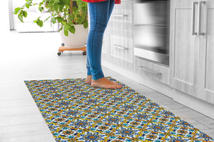 Tappeto Cucina Antiscivolo Made in Italy Passatoia Antimacchia Multiuso Corridoio Soggiorno Lavabile in Lavatrice - 50x200 - Azulejos