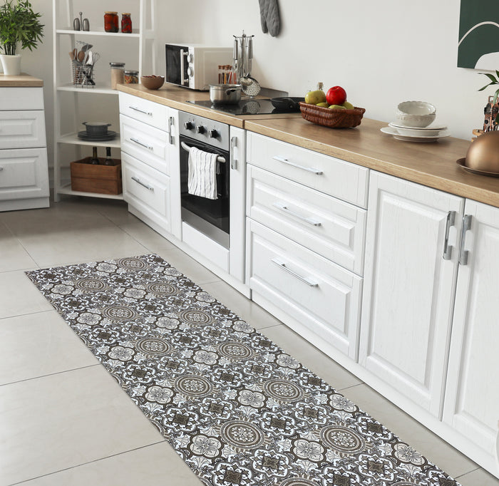 Tappeto Cucina Antiscivolo Made in Italy Passatoia Antimacchia Multiuso Corridoio Soggiorno Lavabile in Lavatrice - 50x200 - Brownie