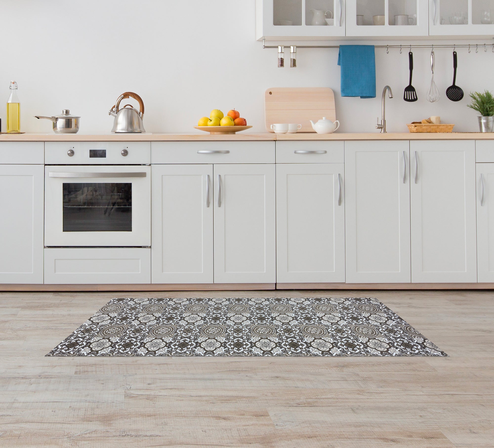 Tappeto Cucina Antiscivolo Made in Italy Passatoia Antimacchia Multiuso Corridoio Soggiorno Lavabile in Lavatrice - 50x200 - Brownie