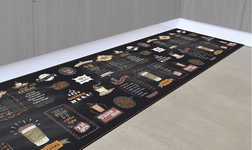 Tappeto Cucina Antiscivolo Made in Italy Passatoia Antimacchia Multiuso Corridoio Soggiorno Lavabile in Lavatrice - 50x300 - Menu