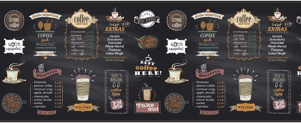 Tappeto Cucina Antiscivolo Made in Italy Passatoia Antimacchia Multiuso Corridoio Soggiorno Lavabile in Lavatrice - 50x100 - Menu