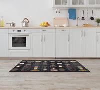 Tappeto Cucina Antiscivolo Made in Italy Passatoia Antimacchia Multiuso Corridoio Soggiorno Lavabile in Lavatrice - 50x450 - Menu