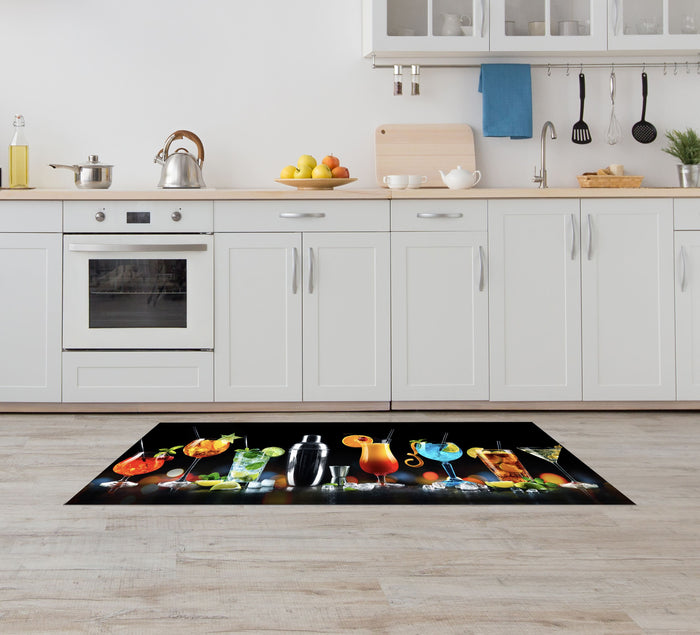 Tappeto Cucina Antiscivolo Made in Italy Passatoia Antimacchia Multiuso Corridoio Soggiorno Lavabile in Lavatrice - 50x200 - Coktail bar
