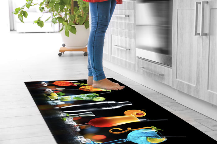 Tappeto Cucina Antiscivolo Made in Italy Passatoia Antimacchia Multiuso Corridoio Soggiorno Lavabile in Lavatrice - 50x300 - Coktail bar