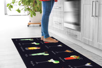 Tappeto Cucina Antiscivolo Made in Italy Passatoia Antimacchia Multiuso Corridoio Soggiorno Lavabile in Lavatrice - 50x550 - Coktail Simple