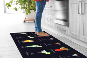 Tappeto Cucina Antiscivolo Made in Italy Passatoia Antimacchia Multiuso Corridoio Soggiorno Lavabile in Lavatrice - 50x350 - Coktail Simple