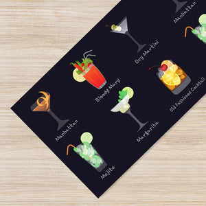 Tappeto Cucina Antiscivolo Made in Italy Passatoia Antimacchia Multiuso Corridoio Soggiorno Lavabile in Lavatrice - 50x350 - Coktail Simple