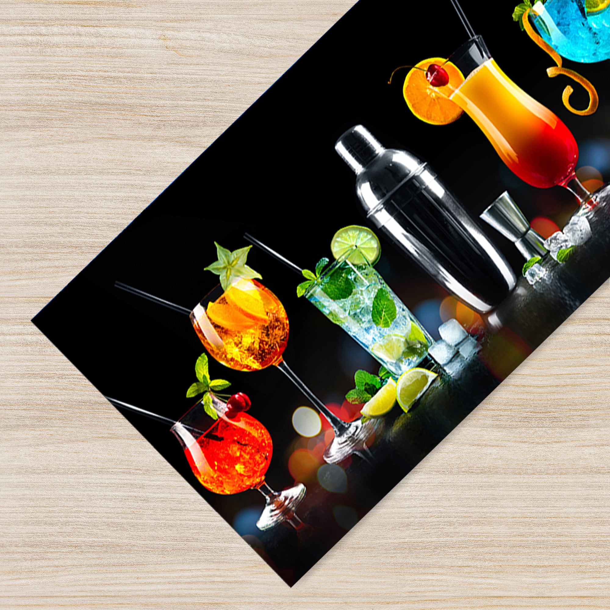 Tappeto Cucina Antiscivolo Made in Italy Passatoia Antimacchia Multiuso Corridoio Soggiorno Lavabile in Lavatrice - 50x400 - Coktail bar