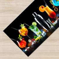 Tappeto Cucina Antiscivolo Made in Italy Passatoia Antimacchia Multiuso Corridoio Soggiorno Lavabile in Lavatrice - 50x500 - Coktail bar