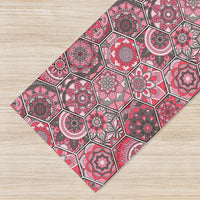 Tappeto Cucina Antiscivolo Made in Italy Passatoia Antimacchia Multiuso Corridoio Soggiorno Lavabile in Lavatrice - 50x550 - Esagoni rosa