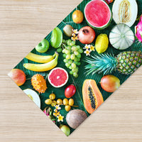 Tappeto Cucina Antiscivolo Made in Italy Passatoia Antimacchia Multiuso Corridoio Soggiorno Lavabile in Lavatrice - 50x550 - Frutta e foglie