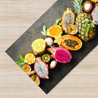 Tappeto Cucina Antiscivolo Made in Italy Passatoia Antimacchia Multiuso Corridoio Soggiorno Lavabile in Lavatrice - 50x300 - Frutta esotica