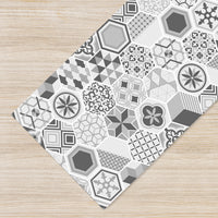 Tappeto Cucina Antiscivolo Made in Italy Passatoia Antimacchia Multiuso Corridoio Soggiorno Lavabile in Lavatrice - 50x400 - Mattonella grigia