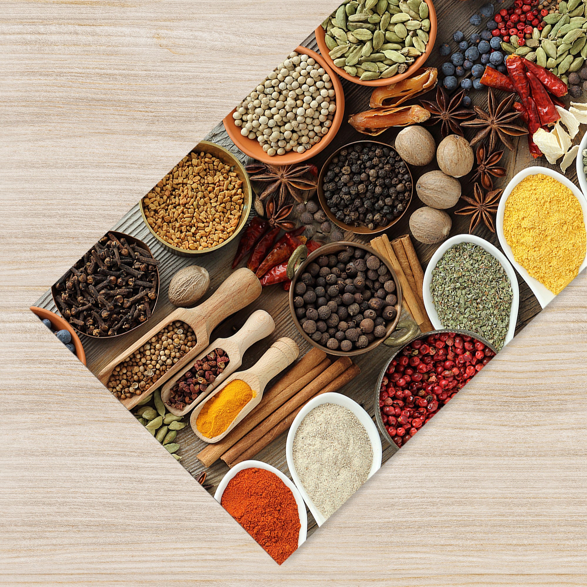 Tappeto Cucina Antiscivolo Made in Italy Passatoia Antimacchia Multiuso Corridoio Soggiorno Lavabile in Lavatrice - 50x200 - Spezie e semini