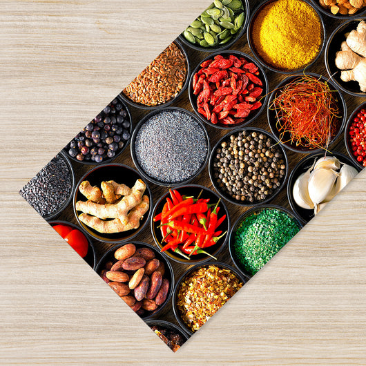 Tappeto Cucina Antiscivolo Made in Italy Passatoia Antimacchia Multiuso Corridoio Soggiorno Lavabile in Lavatrice - 50x450 - Vaso di spezie