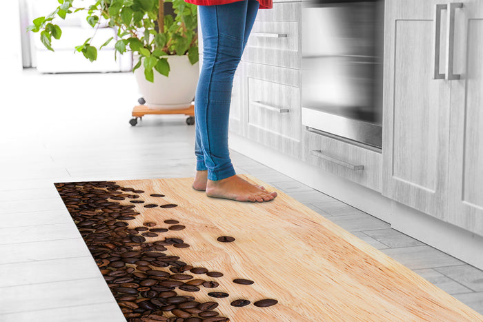 Tappeto Cucina Antiscivolo Made in Italy Passatoia Antimacchia Multiuso Corridoio Soggiorno Lavabile in Lavatrice - 50x150 - Chicchi Caffe