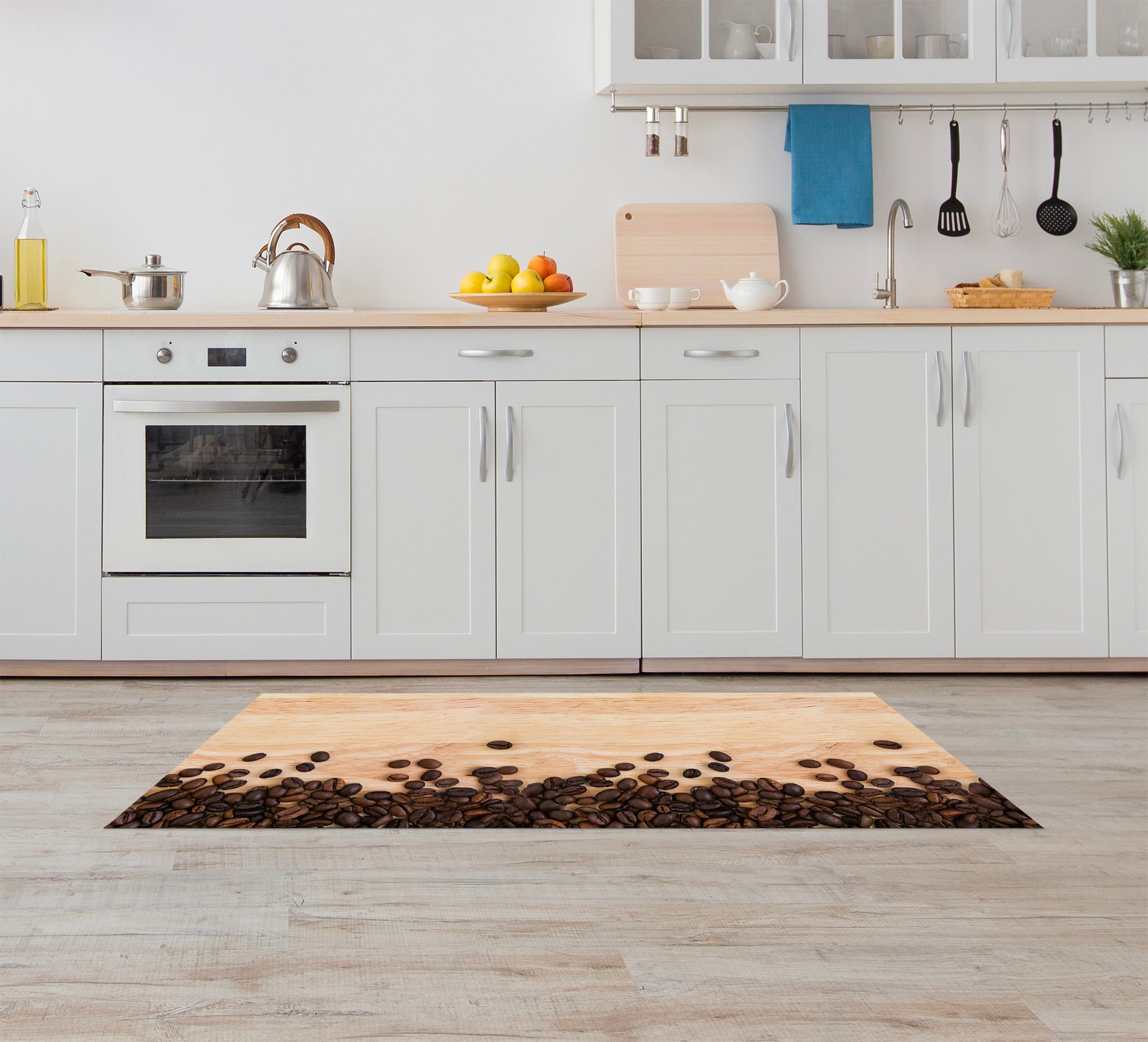 Tappeto Cucina Antiscivolo Made in Italy Passatoia Antimacchia Multiuso Corridoio Soggiorno Lavabile in Lavatrice - 50x550 - Chicchi Caffe