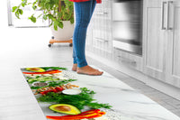 Tappeto Cucina Antiscivolo Made in Italy Passatoia Antimacchia Multiuso Corridoio Soggiorno Lavabile in Lavatrice - 50x250 - Marmo Avocado