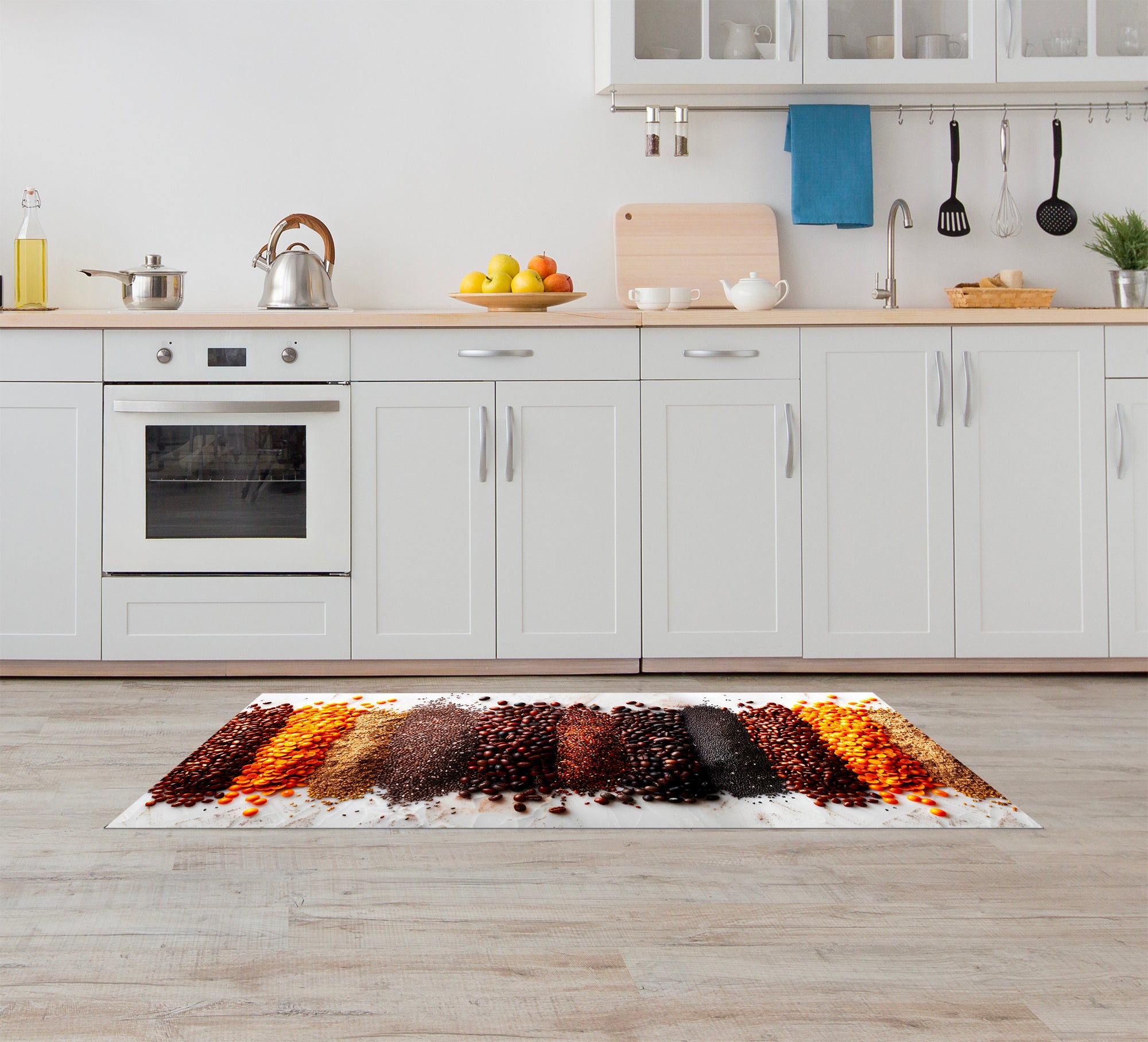 Tappeto Cucina Antiscivolo Made in Italy Passatoia Antimacchia Multiuso Corridoio Soggiorno Lavabile in Lavatrice - 50x200 - Multi Chicchi